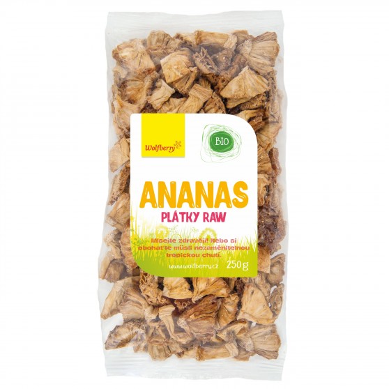 Ananás plátky RAW BIO 250 g Wolfberry