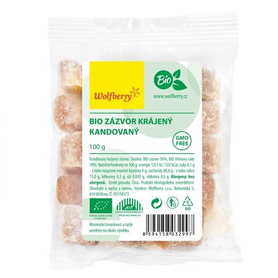 Zázvor kandizovaný 100 g Wolfberry