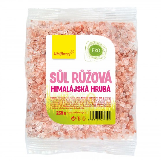 Himalájska soľ ružová hrubá 250 g Wolfberry